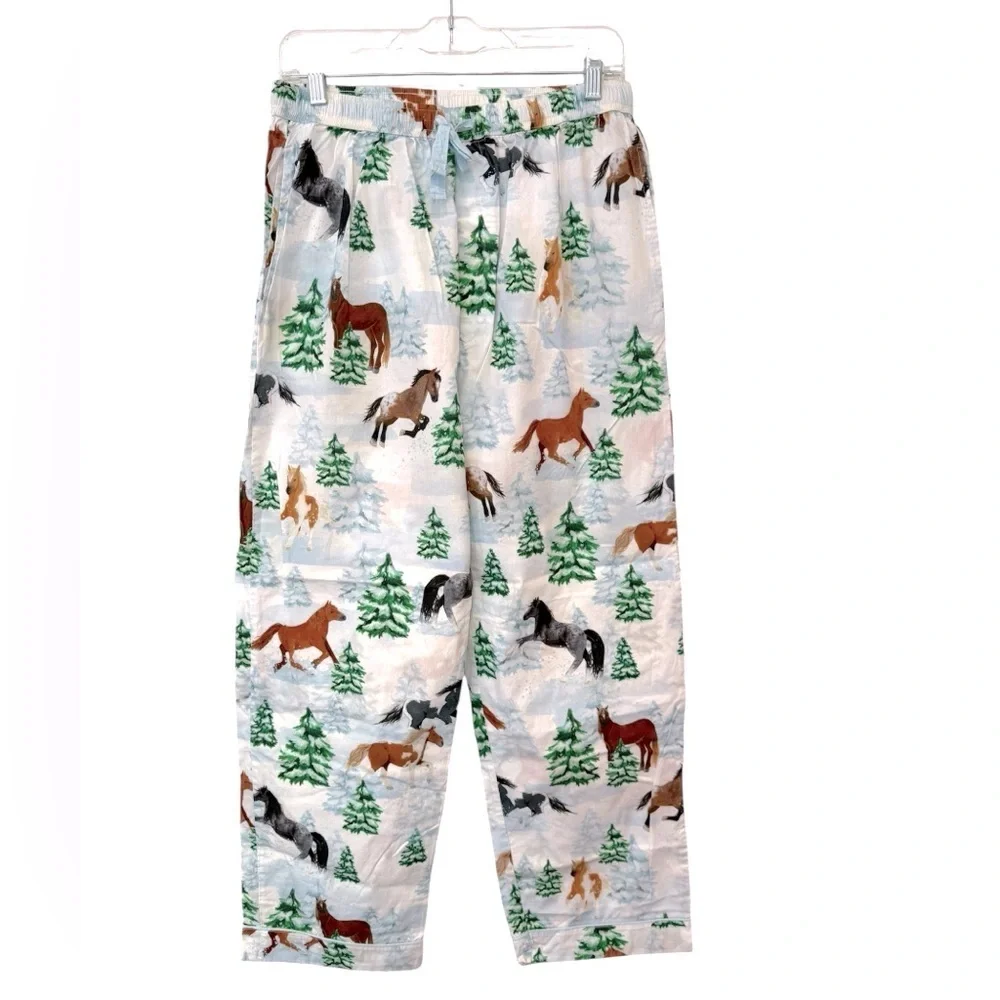 Sant and Abel x Skydog Wild 
& Free Mustang Pajama Bottoms Organic Western Horse - Picture 2 of 7